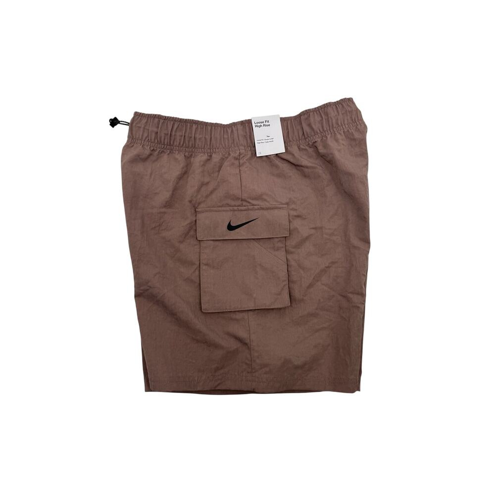 Nike Womens Woven High Rise Cargo Shorts Smokey Mauve Size Medium